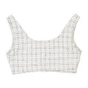 TEXTURED BUTTON BUSTIER WHITE TANK