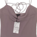 TIE BACK COWL GRAY SLIP DRESS