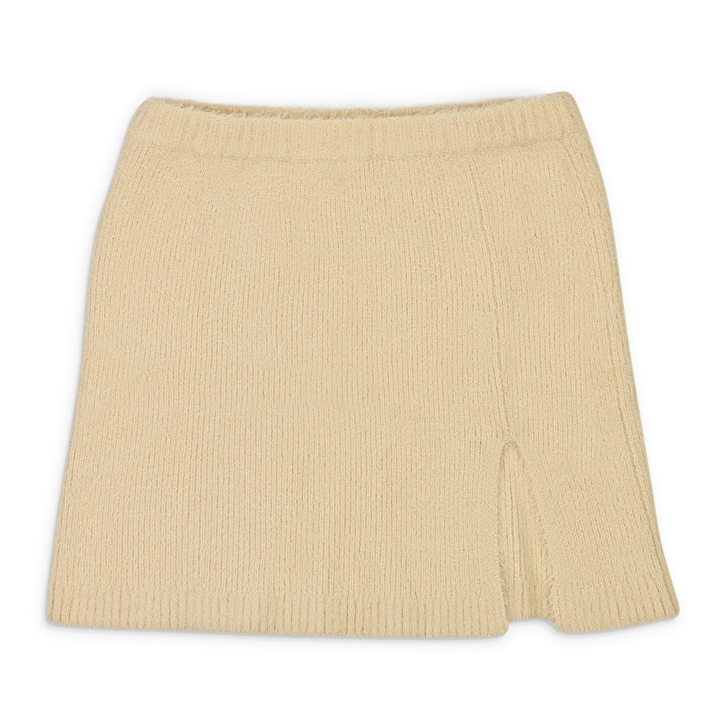 FURRY BEIGE MINI SKIRT