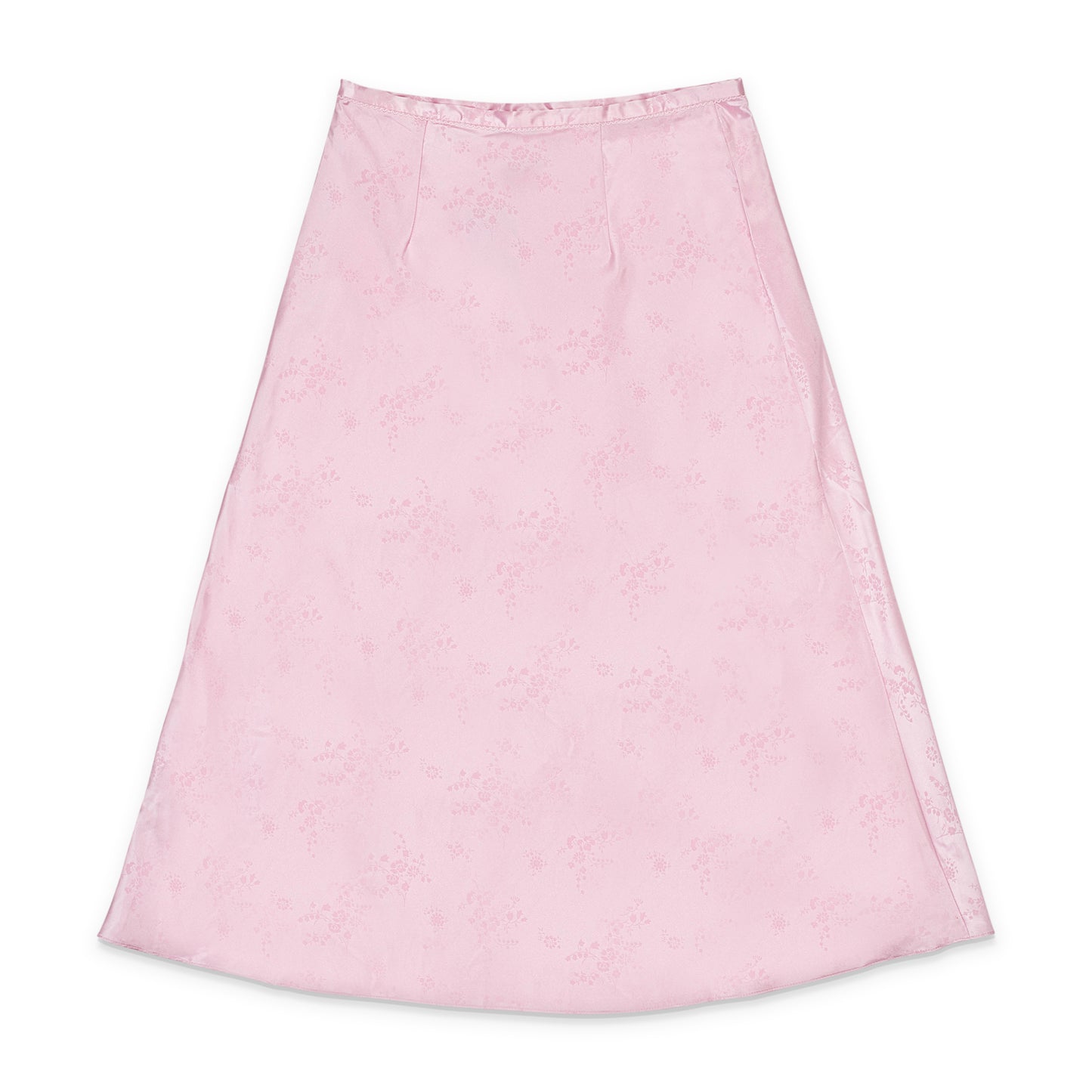 JACQUARD BIAS PINK FLARED SKIRT