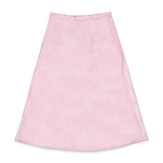 JACQUARD BIAS PINK FLARED SKIRT