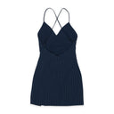 HIGH TIE NAVY SLIP DRESS