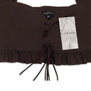 LACE UP RUFFLE CHOCOLATE CROP TOP