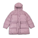 LONG BELTED PURPLE PUFFER JACKET