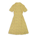 FLORAL BUTTON YELLOW TIE DRESS