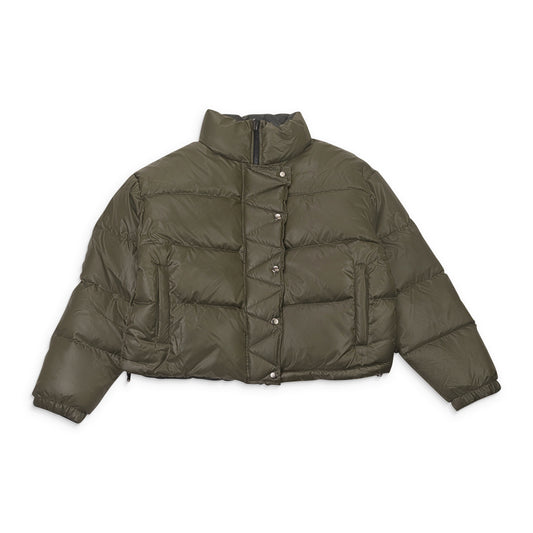 REVERSIBLE OLIVE BLACK PUFFER COAT