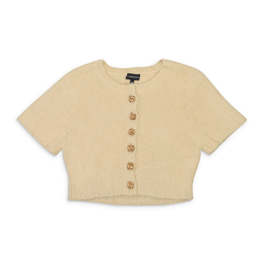 SS FURRY BEIGE CARDIGAN