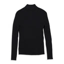 MOCK NECK BLACK ZIP-UP SHIRT