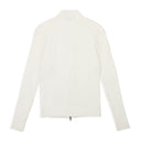 ZIP MOCK NECK WHITE ZIP-UP SHIRT
