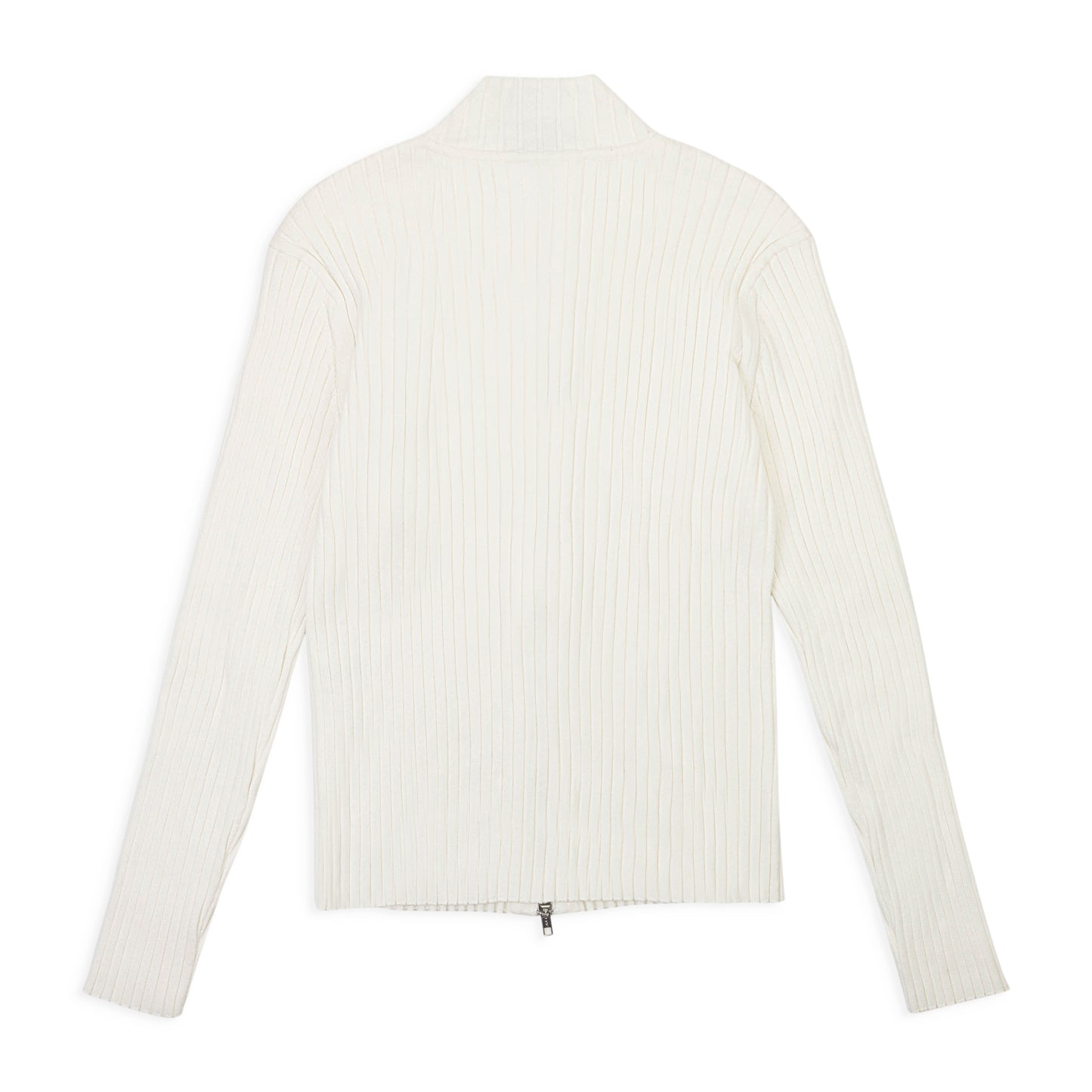 ZIP MOCK NECK WHITE ZIP-UP SHIRT