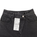 WASHED WIDE LEG SLANTED FLY BLACK WIDE-LEG JEANS