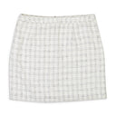 TEXTURED WHITE MINI PENCIL SKIRT