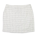 TEXTURED WHITE MINI PENCIL SKIRT