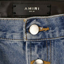 Amiri Denim Leather Jeans- Blue/Black