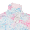 TEXTURED TIE DYE PINK BLUE TURTLENECK