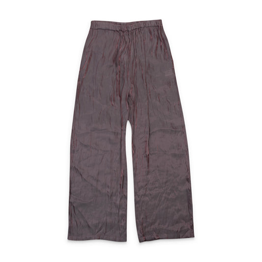 IRIDESCENT PULL ON MAROON WOMEN'S STRAIGHT PANTS