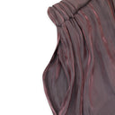 IRIDESCENT PULL ON MAROON WOMEN'S STRAIGHT PANTS