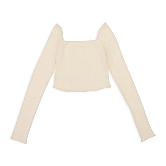 SQUARE NECK CREAM CROP TOP