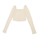 SQUARE NECK CREAM CROP TOP