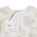 JACQUARD FLORAL DOLMAN SLEEVE CREAM, GOLD BLOUSE