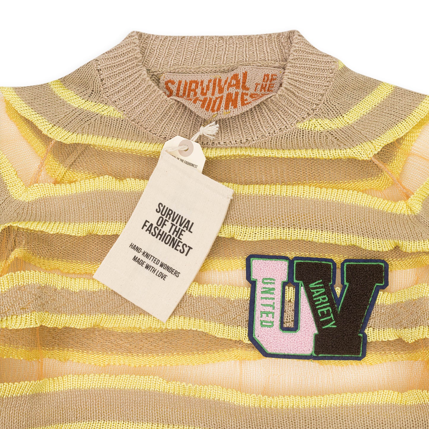 ORANGE SKIN STRIPES YELLOW SWEATER