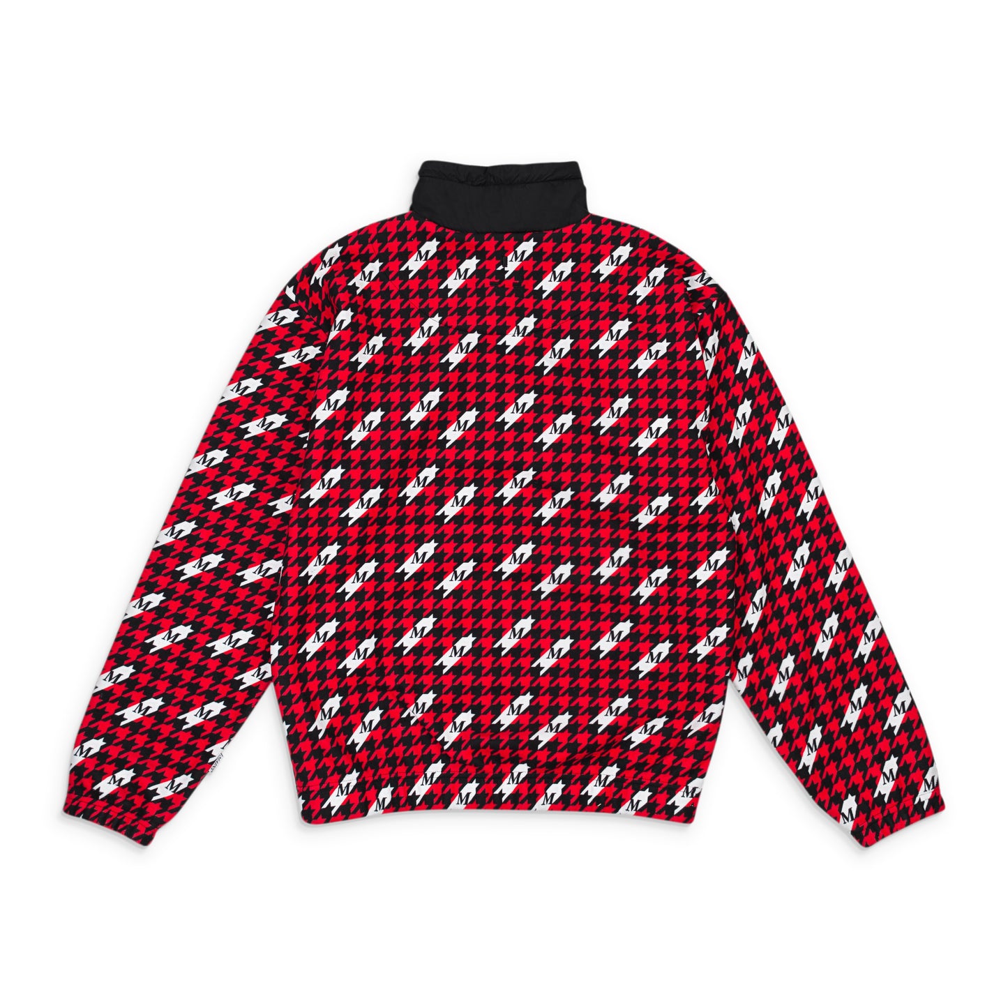 QUARTER ZIP HOUNDSTOOTH BLACK RED SWEATSHIRT