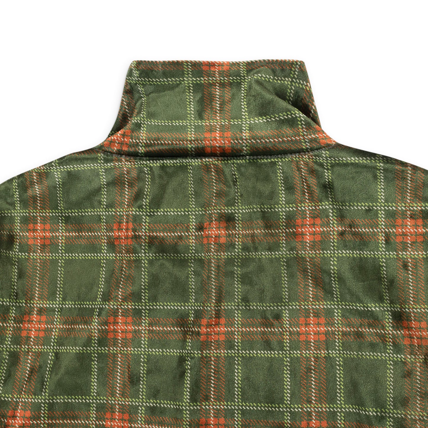 STRETCH PLAID GREEN ORANGE MINI DRESS