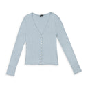 RIB SKY BLUE CARDIGAN