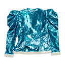 SEQUINED TEAL WRAP JACKET