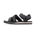 CROSS STRAP TRAIL DARK SHADOW BLACK SANDALS