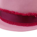 BEAVER FRINGE TRIM PINK RED FEDORA HAT