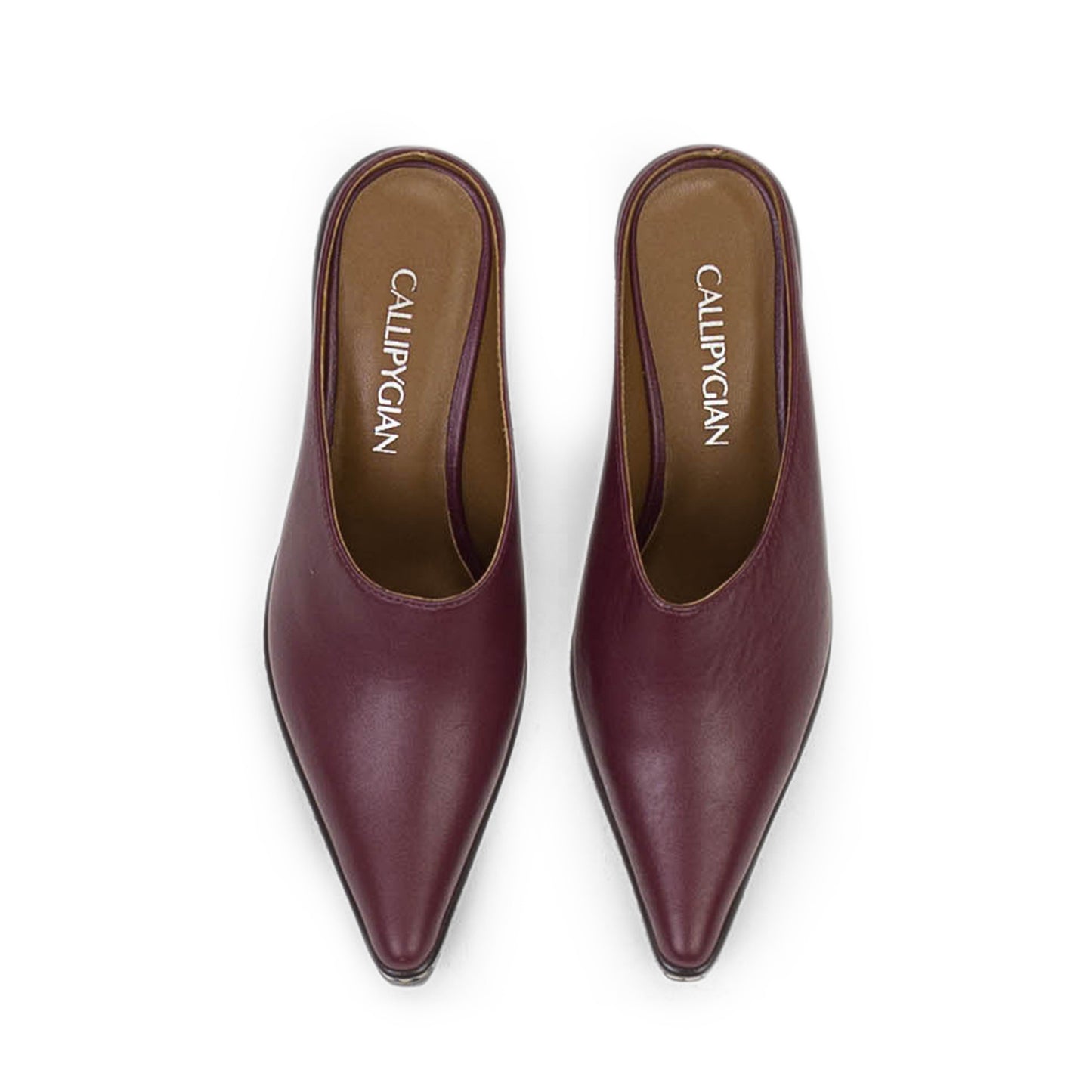 LEATHER BURGUNDY MULES