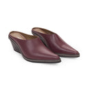 LEATHER BURGUNDY MULES