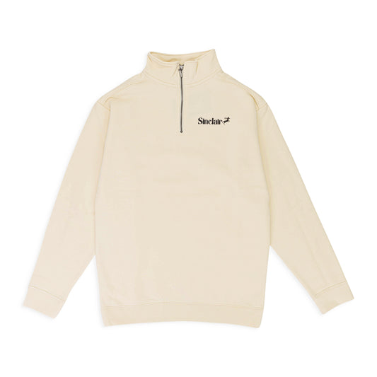 QUARTER ZIP CREAM SWEATSHIRT