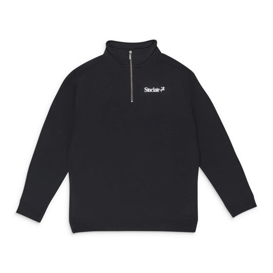 QUARTER ZIP BLACK SWEATSHIRT