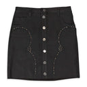 Amiri Western Leather Mini Skirt - Black