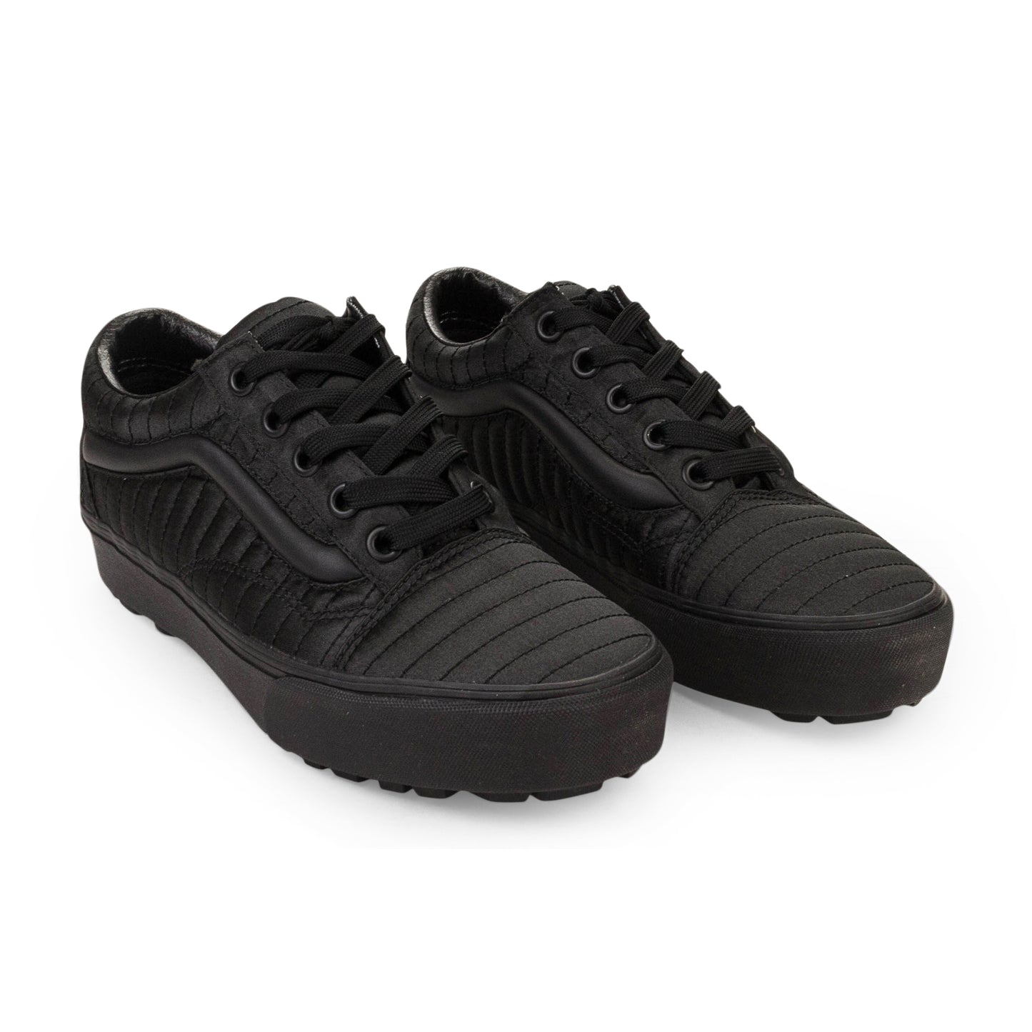 X OC PADDED OLD SKOOL LUG PLATFORM BLACK SNEAKERS