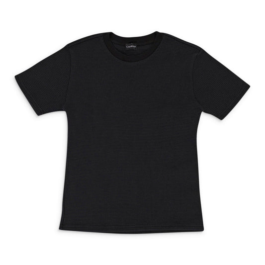 S S BABY THERMAL BLACK T-SHIRT