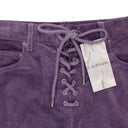 STRETCH CURDUROY PURPLE LACE-UP JEANS