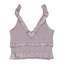 SATIN SMOCKED LILAC TANK TOP