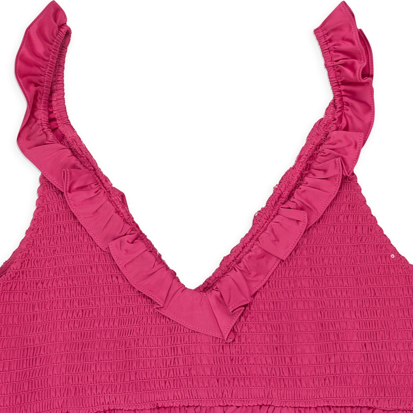 SATIN SMOCKED PINK TANK TOP