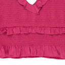 SATIN SMOCKED PINK TANK TOP