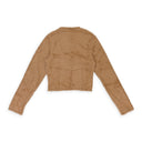 TEXTURED LS BUSTIER CAMEL T-SHIRT