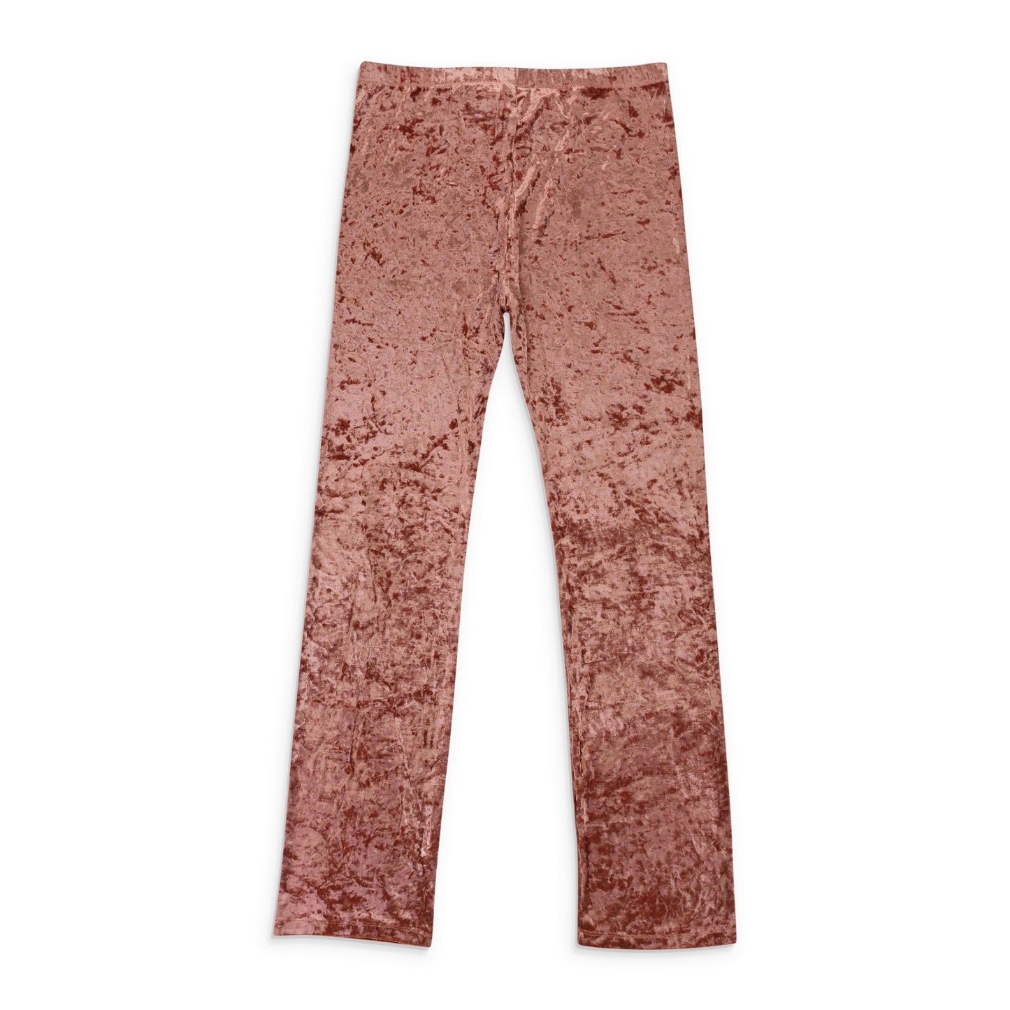 CRUSHED VELVET DUSTY PINK WOMEN'S STRAIGHT PANTS