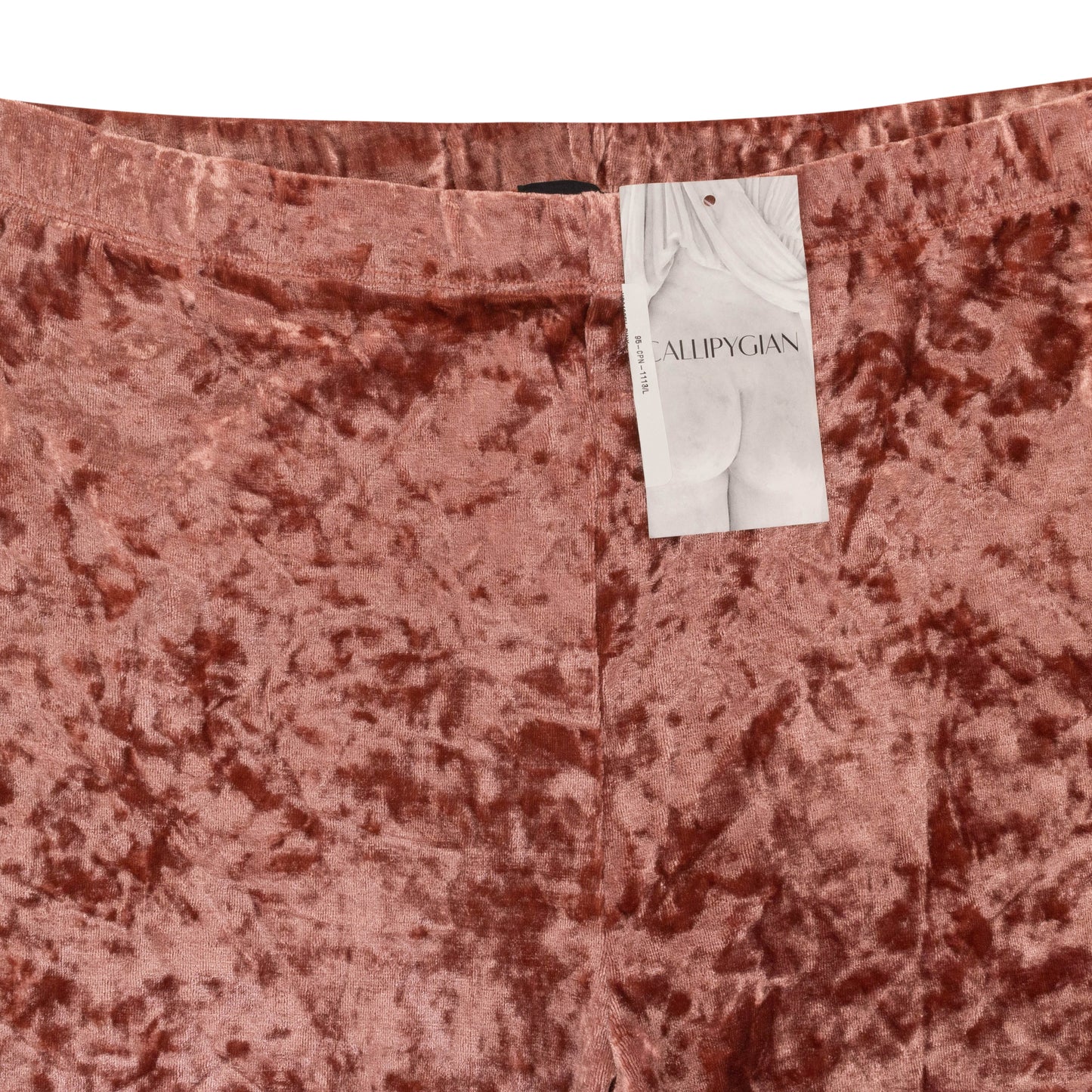 CRUSHED VELVET DUSTY PINK WOMEN'S STRAIGHT PANTS