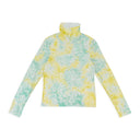 TEXTURED TIE DYE YELLOW BLUE TURTLENECK