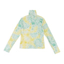 TEXTURED TIE DYE YELLOW BLUE TURTLENECK