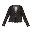 LACE TIE BLACK BUTTON-UP