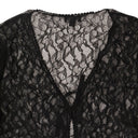 LACE TIE BLACK BUTTON-UP