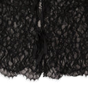 LACE TIE BLACK BUTTON-UP